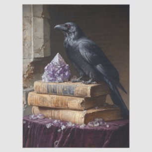 Dekoupage Rabe und Amethyst Gotik Seidenpapier
