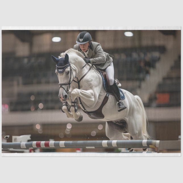 Dekoupage Reitpferd und Reiter Seidenpapier (Vorderseite)