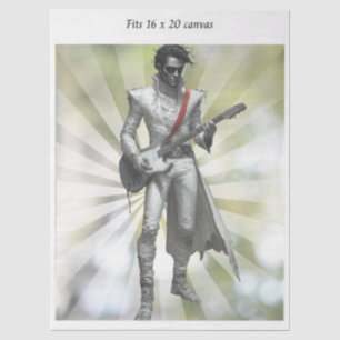 Dekoupage Rock N Roll Star Retro 16x20 Leinwand Seidenpapier