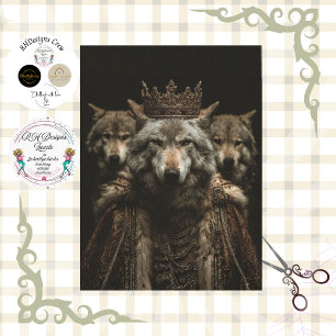 Dekoupage Royal Gothic Wolf Art Poster Seidenpapier