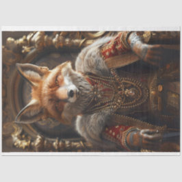 Dekoupage Royal King Fox in Henhouse Seidenpapier