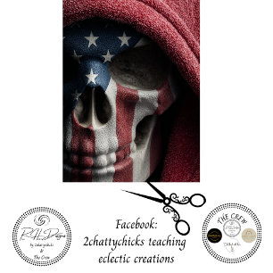 Dekoupage-Schädel Amerikanische Flagge USA-Thema Seidenpapier