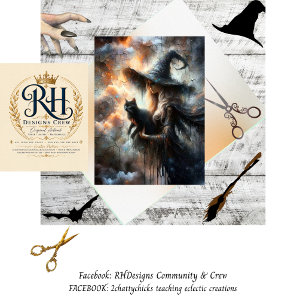 Dekoupage Silberhaarige Hexe Leuchtende Kunstwerke Seidenpapier