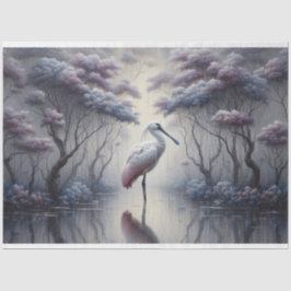 Dekoupage, Spoonbill Bird, Gewebepapier Seidenpapier