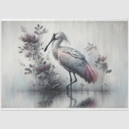 Dekoupage, Spoonbill Bird, Gewebepapier Seidenpapier