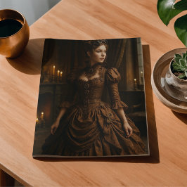 Dekoupage Steampunk viktorianische Dame in Braun Seidenpapier