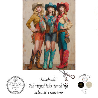 Dekoupage-Stiefel-tanzende Western-Cowgirls Seidenpapier