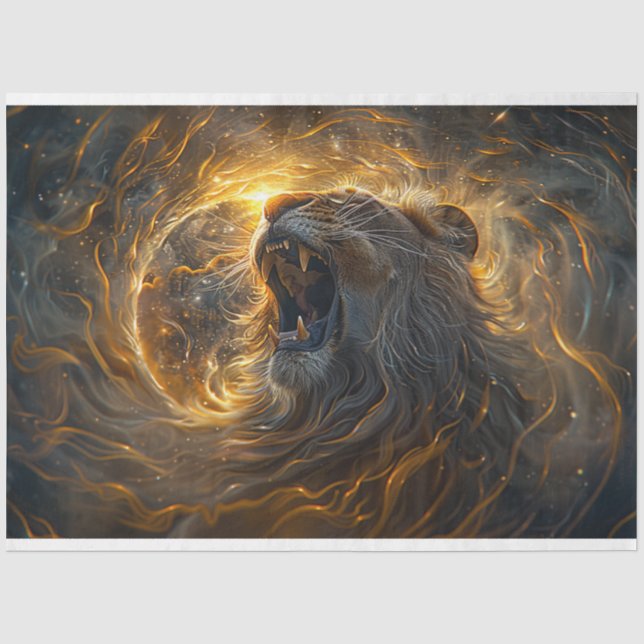 Dekoupage Symbol von Lions Roar biblische Bedeutun Seidenpapier (Vorderseite)