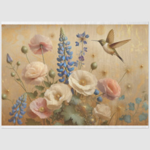 Dekoupage Tissue Floral Humming Bird Design Seidenpapier