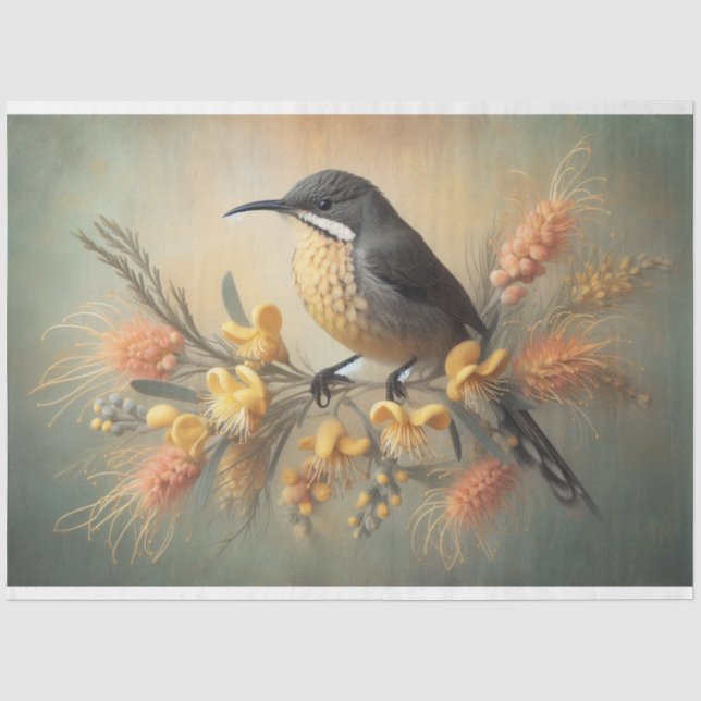 Dekoupage Tissue Paper Bird Flora Fauna Seidenpapier (Vorderseite)