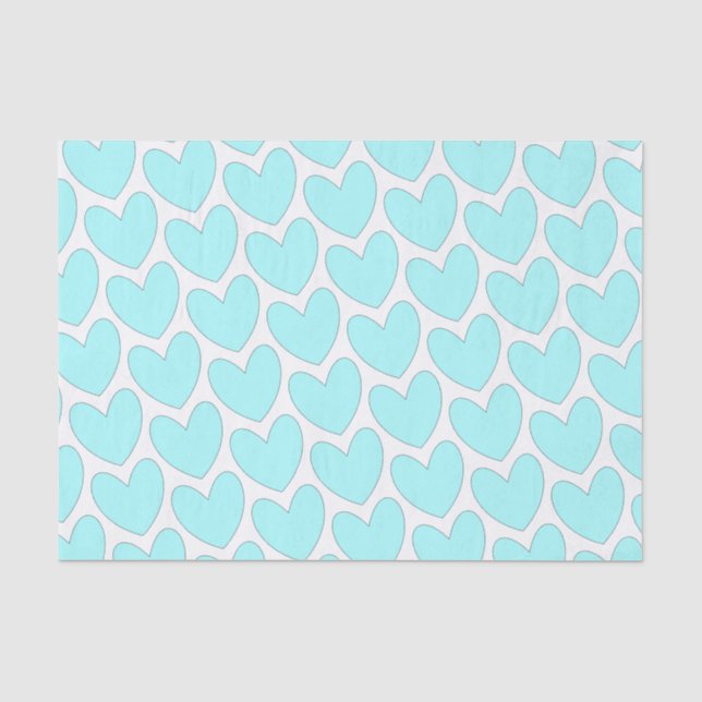 Dekoupage Tissue Paper - Blue Hearts Seidenpapier (Vorderseite)