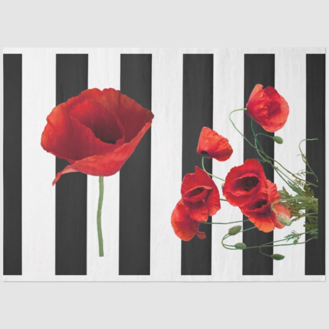 Dekoupage Tissue Paper der Red Poppy-Blume Seidenpapier (Vorderseite)