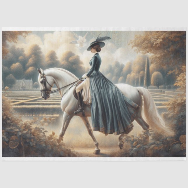 Dekoupage Tissue Paper Equestrier Viktorianisch Seidenpapier (Vorderseite)