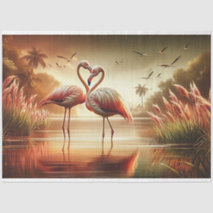 Dekoupage Tissue Paper Flamingo Seidenpapier