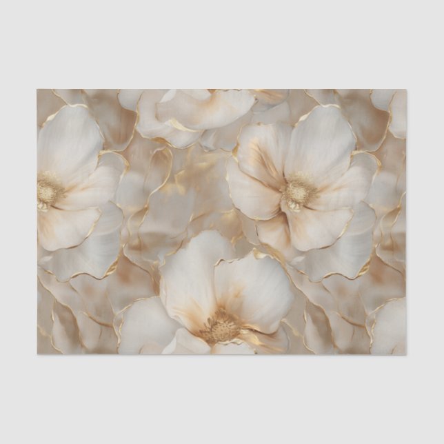 Dekoupage Tissue Paper von Soft Gold Blume Seidenpapier (Vorderseite)
