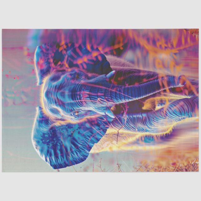 Dekoupage Vibranred Elephant Seidenpapier (Vorderseite)