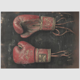 Dekoupage Vintag Red Boxing Gloves Poster Seidenpapier