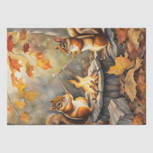 Dekoupage von Autumn Chipmunks & Marshmallows Seidenpapier