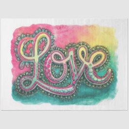Dekoupage von Boho Valentine's Day Liebe Seidenpapier