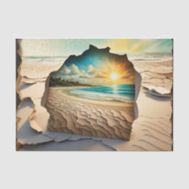 Dekoupage von Cracks Mail Art Beach Seidenpapier