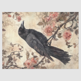 Dekoupage von Raven und Rose Seidenpapier