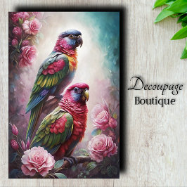 Dekoupage von Rose und Rainbows Seidenpapier