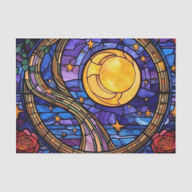 Dekoupage von Starry Night - Glass Decoupage Paper Seidenpapier (Vorderseite)