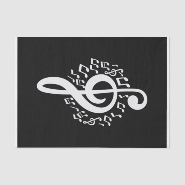 Dekoupage von Treble Clef Tissue Paper Music Giftw Seidenpapier (Vorderseite)