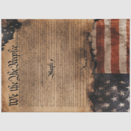 Dekoupage We The People-Verfassung Flag Seidenpapier