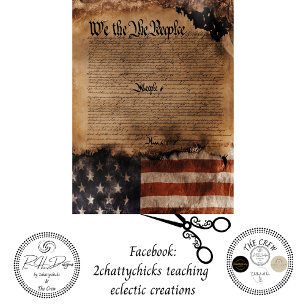 Dekoupage We The People Verfassungsflagge Seidenpapier