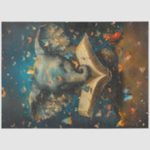 Dekoupage Whimsical Elephant mit Schulbüchern