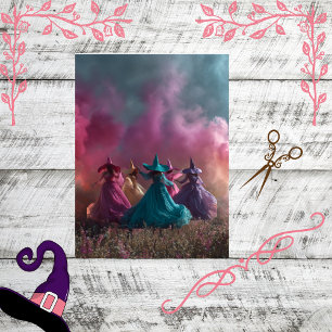 Dekoupage Whimsical farbenfrohe Hexen Schwesternsc Seidenpapier