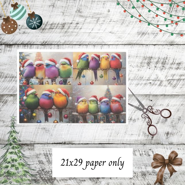 Dekoupage Whimsical Weihnachtsvögel Scrapbooking Seidenpapier (Von Creator hochgeladen)