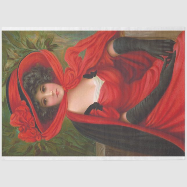 Dekoupieren von viktorianischen Kunstdrucken Seidenpapier (Vorderseite)