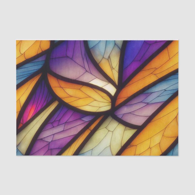 Dekoutenpapier aus verklebtem Glas Seidenpapier (Vorderseite)