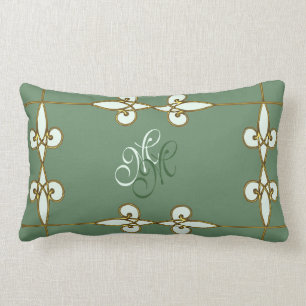 DekoVintages Blumengoldmonogramm der eleganten Lendenkissen