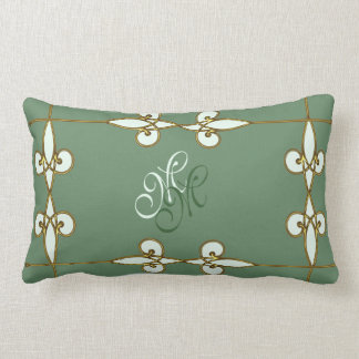DekoVintages Blumengoldmonogramm der eleganten Lendenkissen