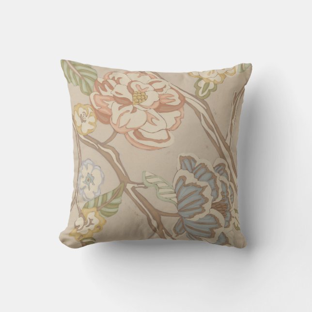 Dekrative Organza Chintz Floral Design Kissen (Vorderseite)