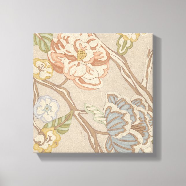 Dekrative Organza Chintz Floral Design Leinwanddruck (Vorderseite)