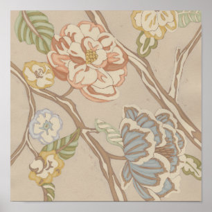 Dekrative Organza Chintz Floral Design Poster
