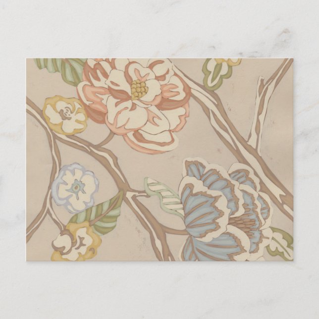 Dekrative Organza Chintz Floral Design Postkarte (Vorderseite)