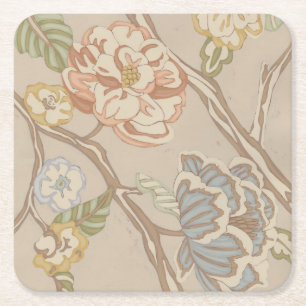 Dekrative Organza Chintz Floral Design Rechteckiger Pappuntersetzer