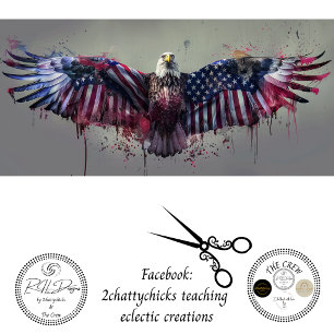 Dekupage Amerikanischer Adler Patriotisches Design Seidenpapier