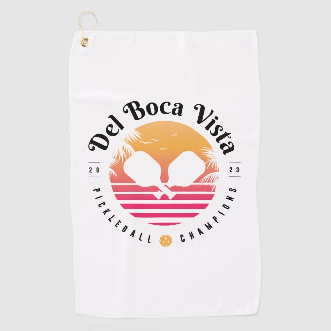 Del Boca Vista Pickleball Champions Golf Handtuch (Vorderseite)