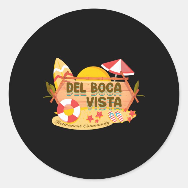 Del Boca Vista Retiret Community Runder Aufkleber (Vorderseite)