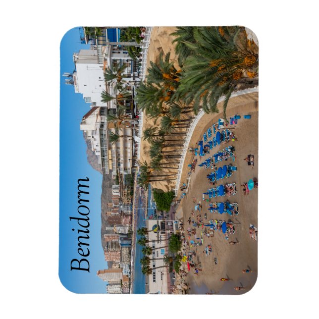 Del Malpas Beach, Benidorm, Costa Blanca, Spanien Magnet (Vertikal)