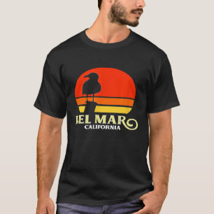 Del Mar California Retro Seagull Sunset T-Shirt