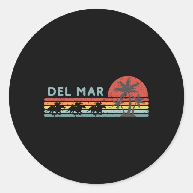 Del Mar Horse Racing Thoroughbred Santa Anita Hors Runder Aufkleber (Vorderseite)
