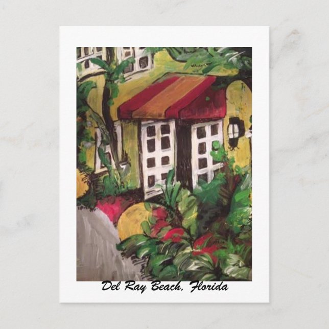 Del Ray Beach, Florida Hotel Malerei Postcard Postkarte (Vorderseite)
