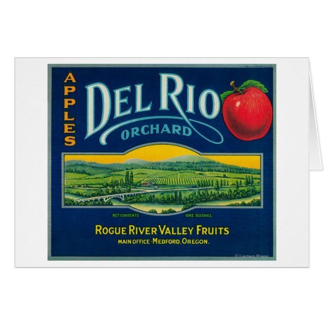 Del Rio Apple Crate LabelMedford, OU (Devant horizontal)